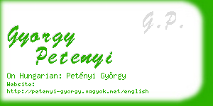 gyorgy petenyi business card