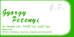 gyorgy petenyi business card